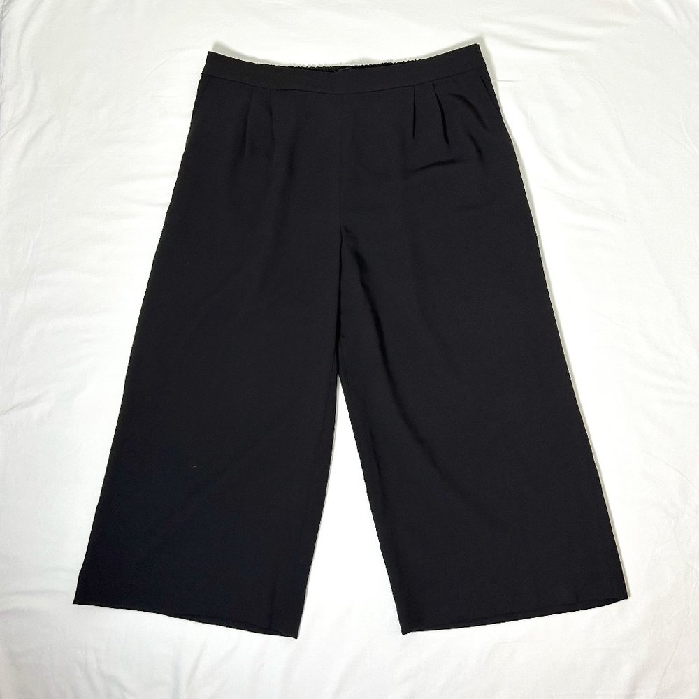 J.Crew Crepe Pull-on Wide Leg Crop Pants Black